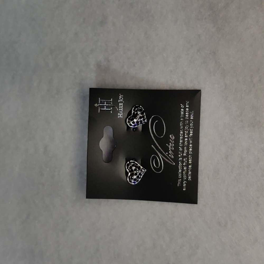 Peace Earrings: Black Crystal